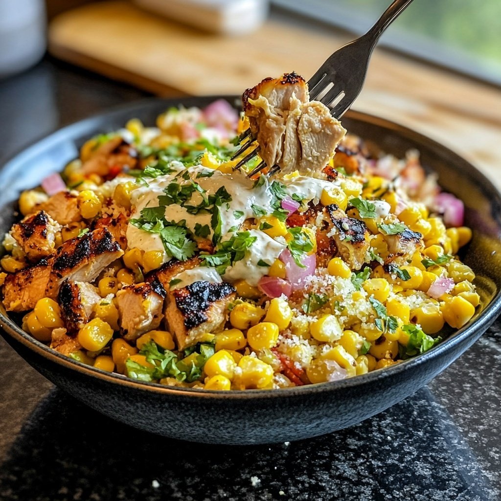 Street Corn Hähnchen Reis Bowl
